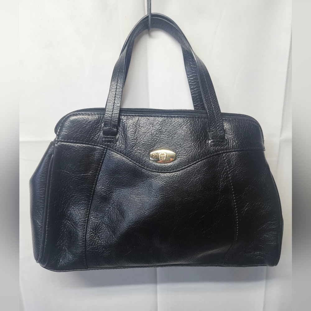 Ettienne Aigner Classic Black Leather Handbag